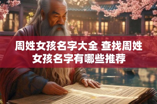周姓女孩名字大全 查找周姓女孩名字有哪些推荐 周姓女孩名字大全 查找周姓女孩名字有哪些推荐