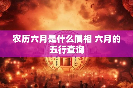 农历六月是什么属相 六月的五行查询