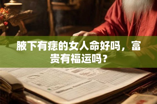腋下有痣的女人命好吗，富贵有福运吗？