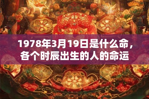 1978年3月19日是什么命，各个时辰出生的人的命运