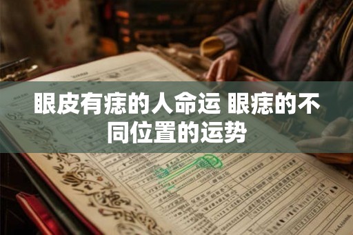 眼皮有痣的人命运 眼痣的不同位置的运势
