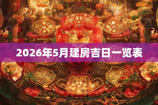 2026年5月建房吉日一览表 2026年5月建房吉日一览表