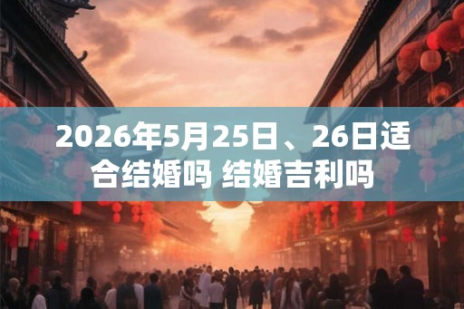 2026年5月25日、26日适合结婚吗 结婚吉利吗