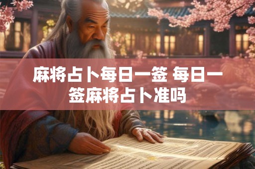 麻将占卜每日一签 每日一签麻将占卜准吗