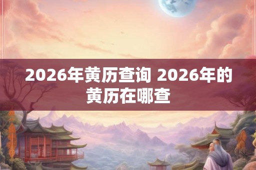 2026年黄历查询 2026年的黄历在哪查 2026年黄历查询 2026年的黄历在哪查