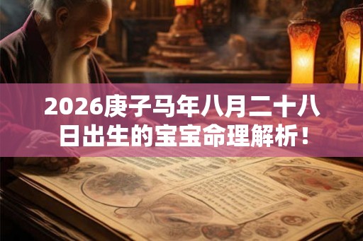 2026庚子马年八月二十八日出生的宝宝命理解析！