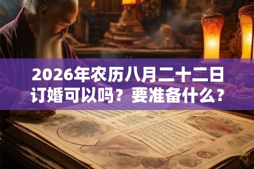 2026年农历八月二十二日订婚可以吗？要准备什么？