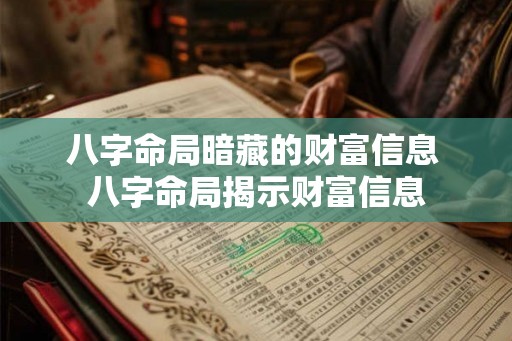 八字命局暗藏的财富信息 八字命局揭示财富信息