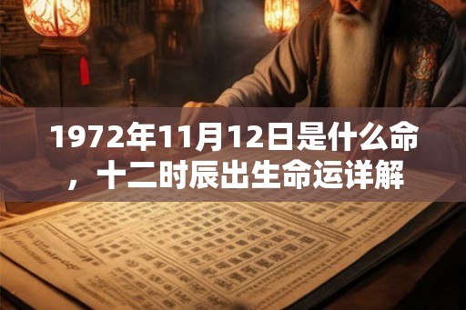 1972年11月12日是什么命，十二时辰出生命运详解