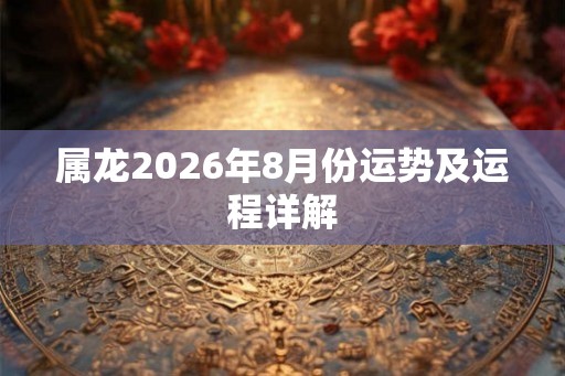 属龙2026年8月份运势及运程详解