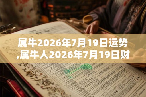 属牛2026年7月19日运势,属牛人2026年7月19日财运,生肖牛2026年7月19日运势