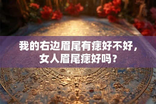 我的右边眉尾有痣好不好，女人眉尾痣好吗？