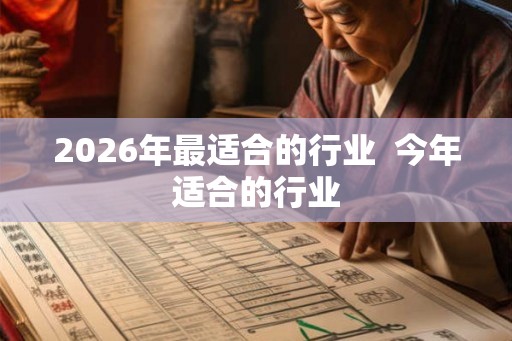 2026年最适合的行业  今年适合的行业