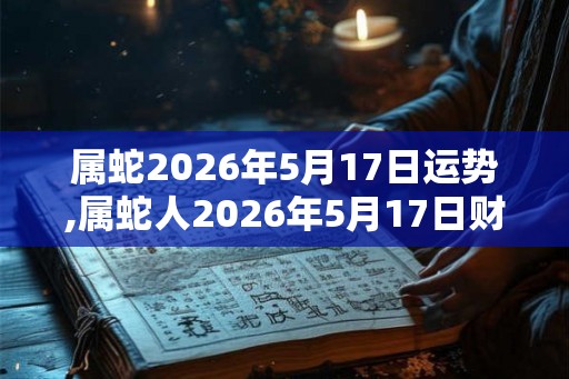 属蛇2026年5月17日运势,属蛇人2026年5月17日财运,生肖蛇2026年5月17日运势