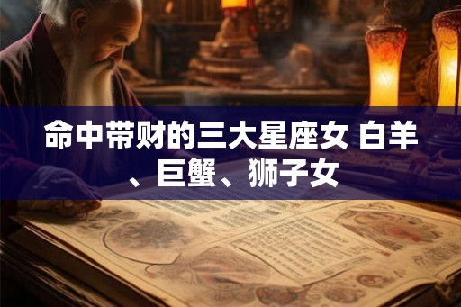 命中带财的三大星座女 白羊、巨蟹、狮子女 命中带财的三大星座女 白羊、巨蟹、狮子女