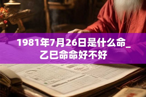 1981年7月26日是什么命_乙巳命命好不好 1981年7月26日是什么命_乙巳命命好不好