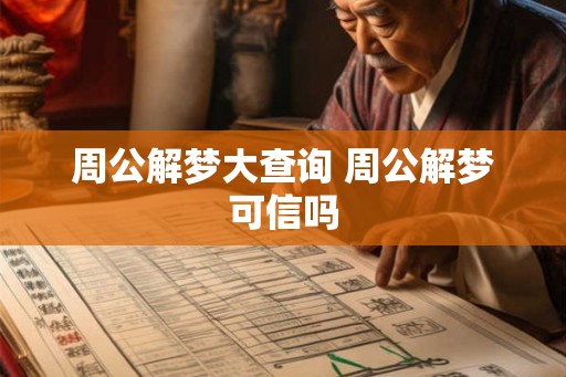 周公解梦大查询 周公解梦可信吗