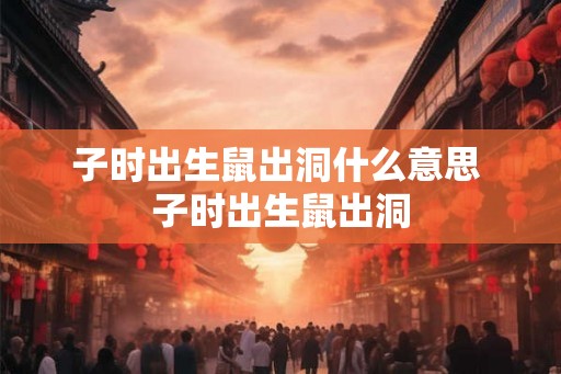子时出生鼠出洞什么意思 子时出生鼠出洞