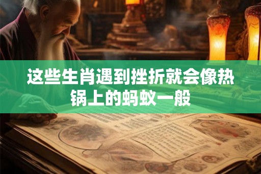这些生肖遇到挫折就会像热锅上的蚂蚁一般