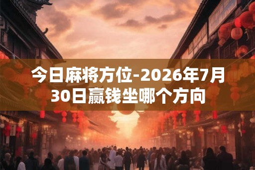 今日麻将方位-2026年7月30日赢钱坐哪个方向 今日麻将方位-2026年7月30日赢钱坐哪个方向