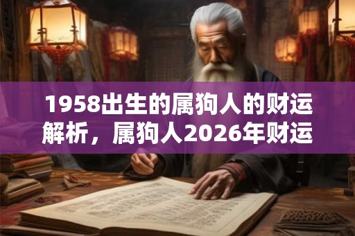 1958出生的属狗人的财运解析，属狗人2026年财运方位