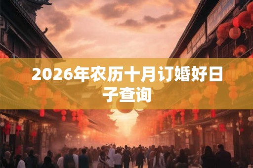 2026年农历十月订婚好日子查询