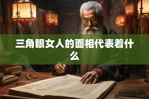 三角眼女人的面相代表着什么