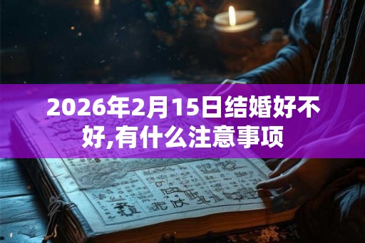 2026年2月15日结婚好不好,有什么注意事项