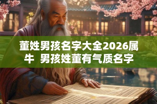 董姓男孩名字大全2026属牛  男孩姓董有气质名字