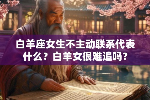 白羊座女生不主动联系代表什么？白羊女很难追吗？
