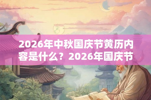 2026年中秋国庆节黄历内容是什么?2026年国庆节不能做什么? 2026年中秋国庆节黄历内容是什么?2026年国庆节不能做什么?