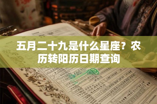 五月二十九是什么星座？农历转阳历日期查询