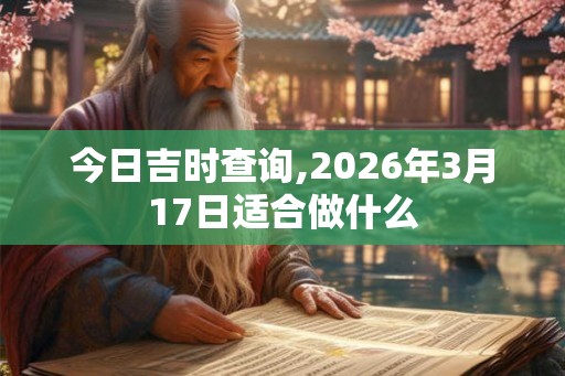 今日吉时查询,2026年3月17日适合做什么