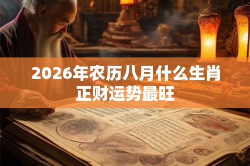2026年农历八月什么生肖正财运势最旺 2026年农历八月什么生肖正财运势最旺