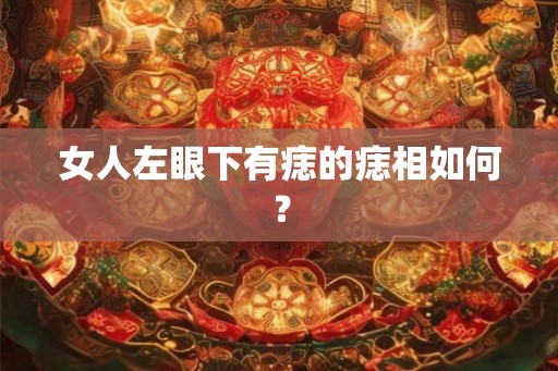 女人左眼下有痣的痣相如何？