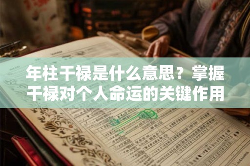 年柱干禄是什么意思？掌握干禄对个人命运的关键作用