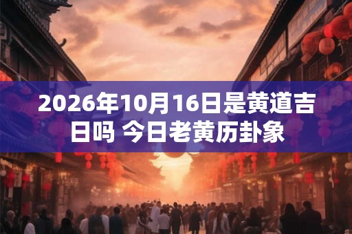 2026年10月16日是黄道吉日吗 今日老黄历卦象