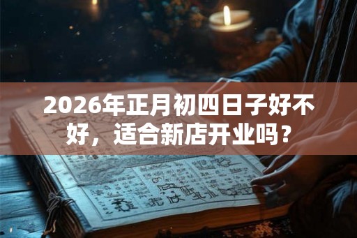 2026年正月初四日子好不好，适合新店开业吗？