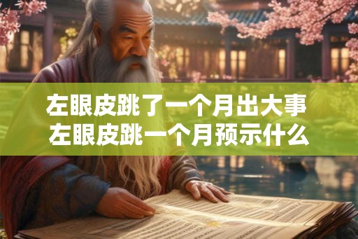 左眼皮跳了一个月出大事 左眼皮跳一个月预示什么