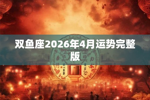 双鱼座2026年4月运势完整版 双鱼座2026年4月运势完整版