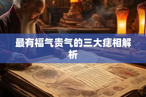 最有福气贵气的三大痣相解析