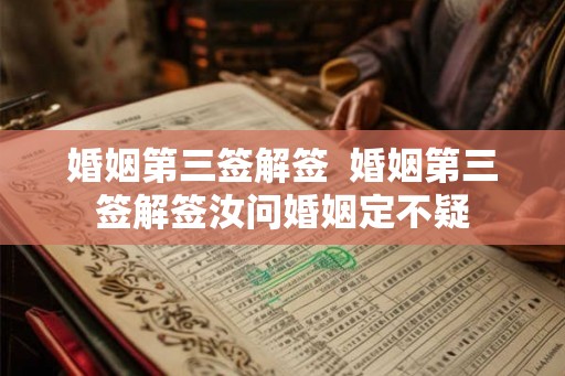 婚姻第三签解签  婚姻第三签解签汝问婚姻定不疑