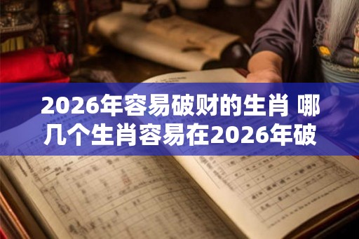 2026年容易破财的生肖 哪几个生肖容易在2026年破财 2026年容易破财的生肖 哪几个生肖容易在2026年破财