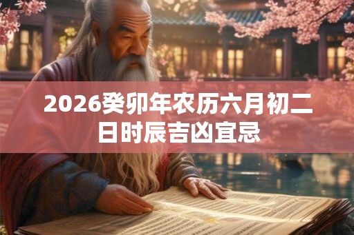 2026癸卯年农历六月初二日时辰吉凶宜忌