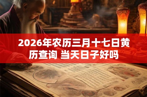 2026年农历三月十七日黄历查询 当天日子好吗