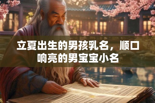 立夏出生的男孩乳名，顺口响亮的男宝宝小名