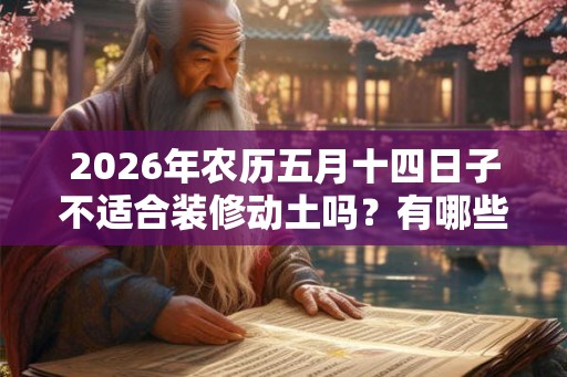 2026年农历五月十四日子不适合装修动土吗？有哪些吉日？