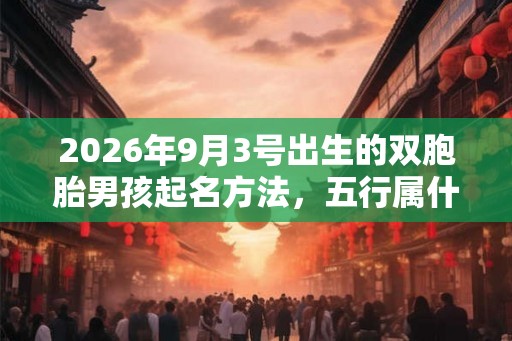 2026年9月3号出生的双胞胎男孩起名方法，五行属什么