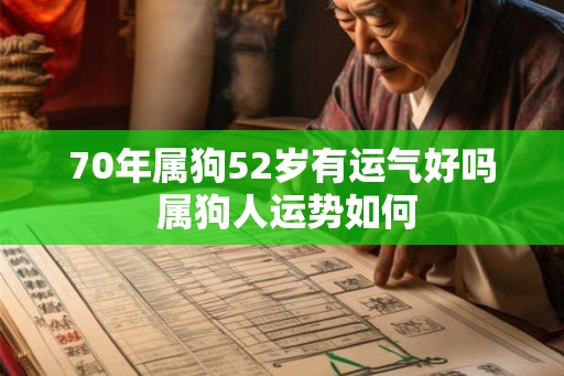 70年属狗52岁有运气好吗 属狗人运势如何