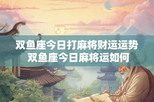 双鱼座今日打麻将财运运势 双鱼座今日麻将运如何